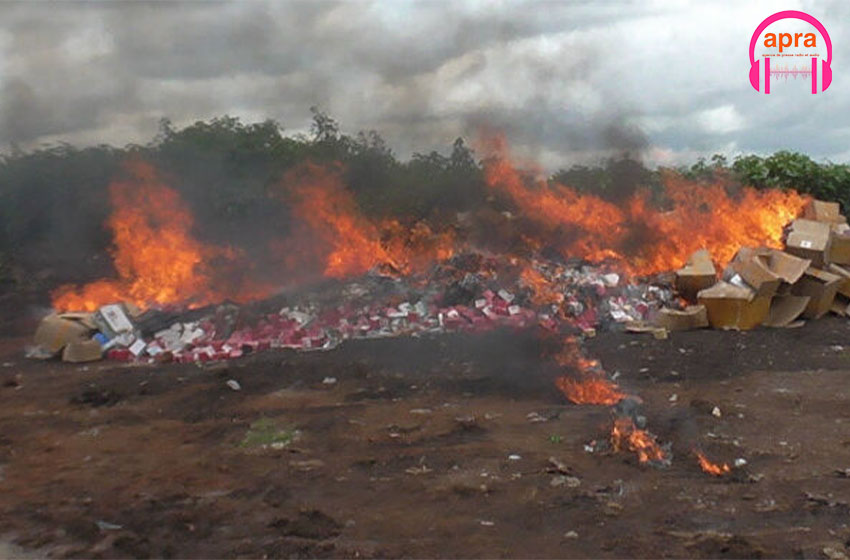 société : A Korhogo, neuf tonnes de drogues incinérées.