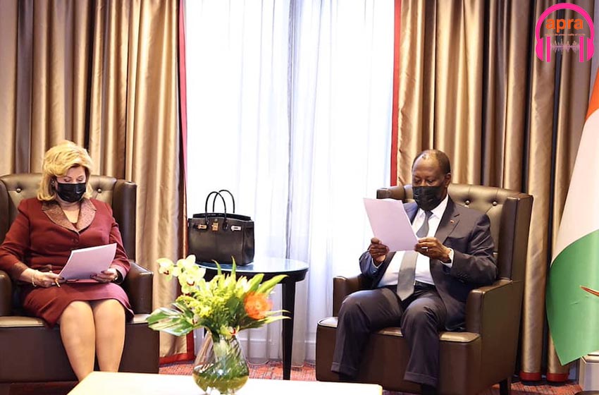 Le couple présidentielle ivoirien à Bruxelles en Belgique