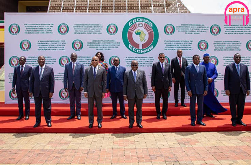 LA CEDEAO maintient ses sanctions contre le Mali, la Guinée et le Burkina Faso lors de son sommet extraordinaire du 4 juin 2022.