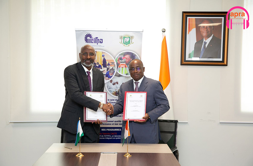 Formation professionnelle : le ministre N'Guessan Koffi et son homologue djiboutien signent un accord de partenariat pour un partage d’expériences