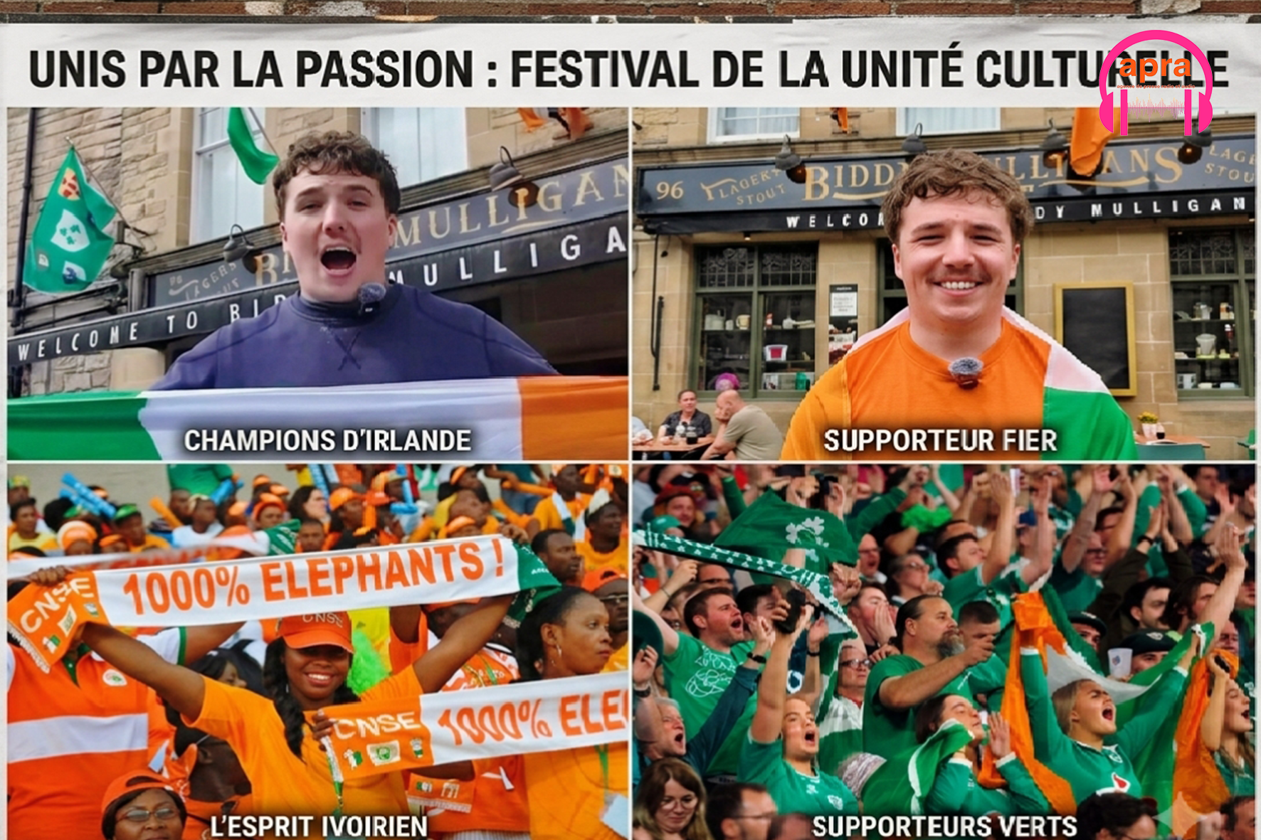 CULTURE / Mondial 2026 : quand l’Orange-Blanc-Vert ivoirien conquiert les cœurs jusqu’en Irlande.
