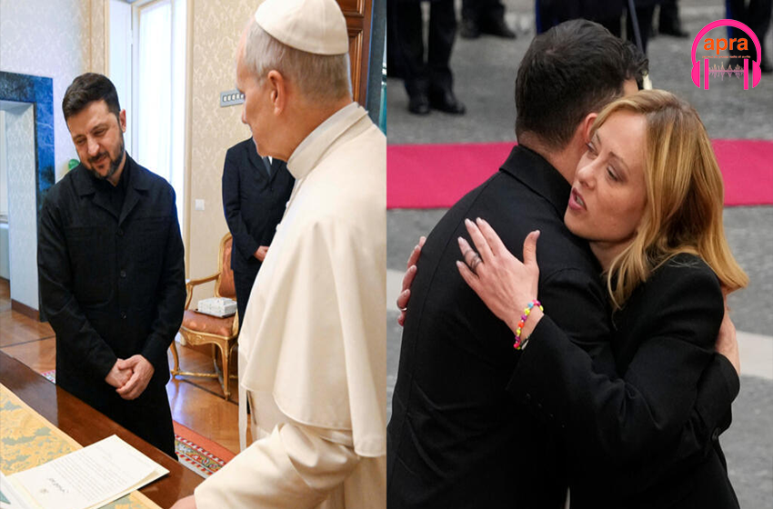 Diplomatie/ Zelensky rencontre le Pape Léon XIV et la Première ministre Meloni en Italie.
