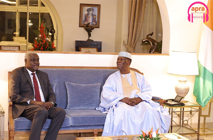 Visite en Côte d'ivoire de Mahamat Fakir, président de la commission de l'Union Africaine.