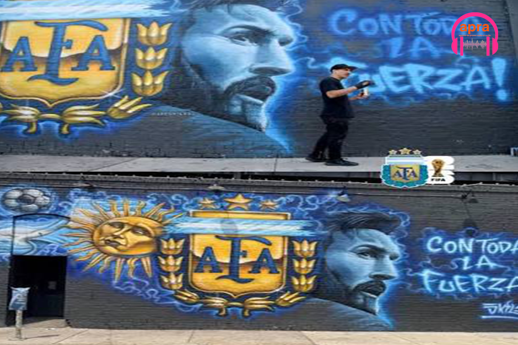 Sport et Culture / Mondial 2026 : Une fresque monumentale à la gloire de Lionel Messi érigée à Dallas.