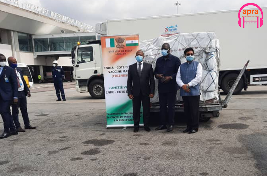 L'inde fait un don de vaccins contre la Covid-19 à la Côte d'ivoire.