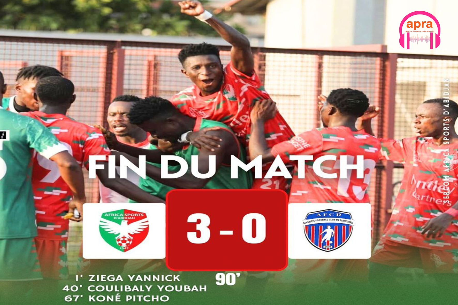 SPORT – FOOTBALL / Ligue 2 : L’Africa Sports frappe fort, 3-0 contre Atlantis FC et une remontée qui se confirme.