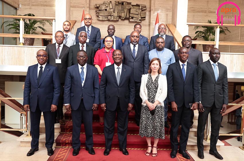 Cours des comptes, le président Alassane Ouattara rencontre les membres de l'AISCCUF.