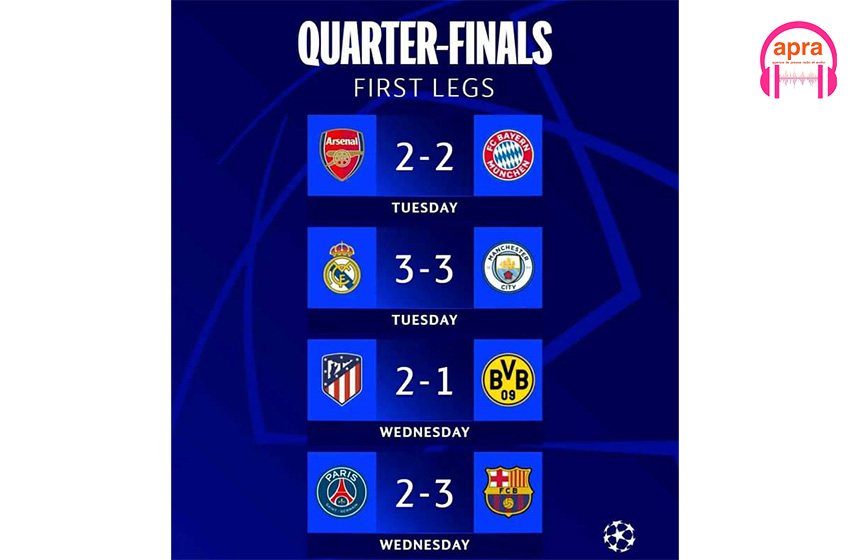 Football/ quarts de finale aller de la League des Champions, deux victoires et deux matchs nul enregistrés