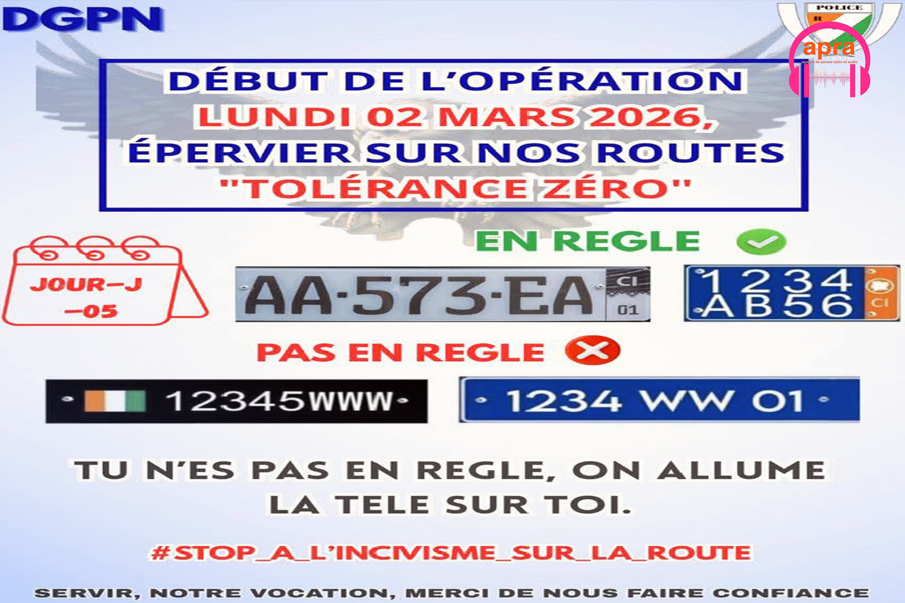 TRANSPORT / Tolérance zéro sur les routes ivoiriennes : la Police nationale lance l’opération spéciale « Épervier » dès le 2 mars 2026.
