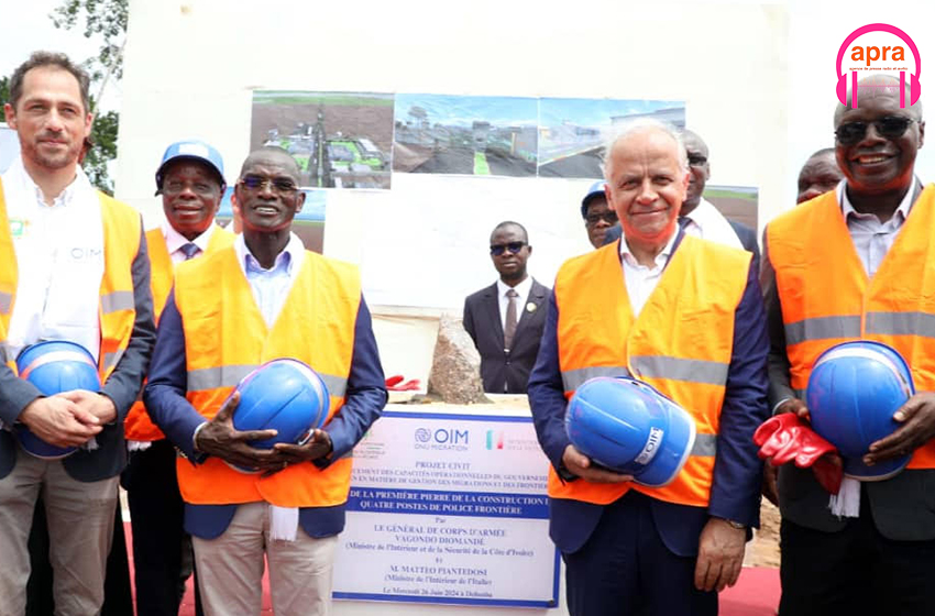 Gestion des migrations et frontières : le ministre Vagondo Diomandé et son homologue italien posent la première pierre du poste de police frontières de Dohouba.